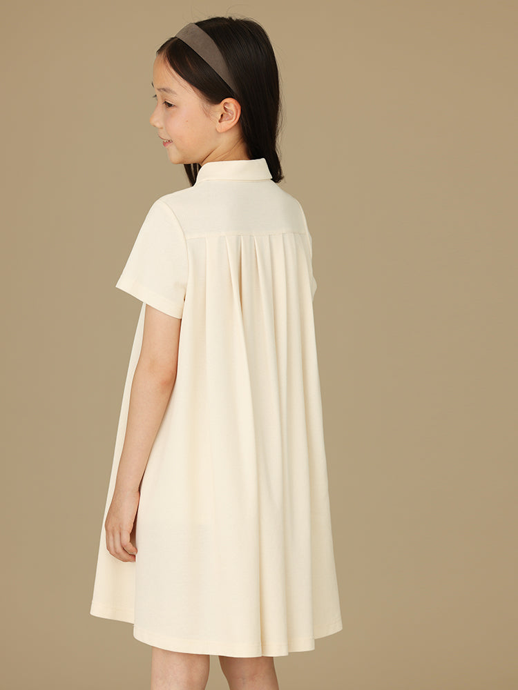 K6019 - Classic turtle neck ivory dress