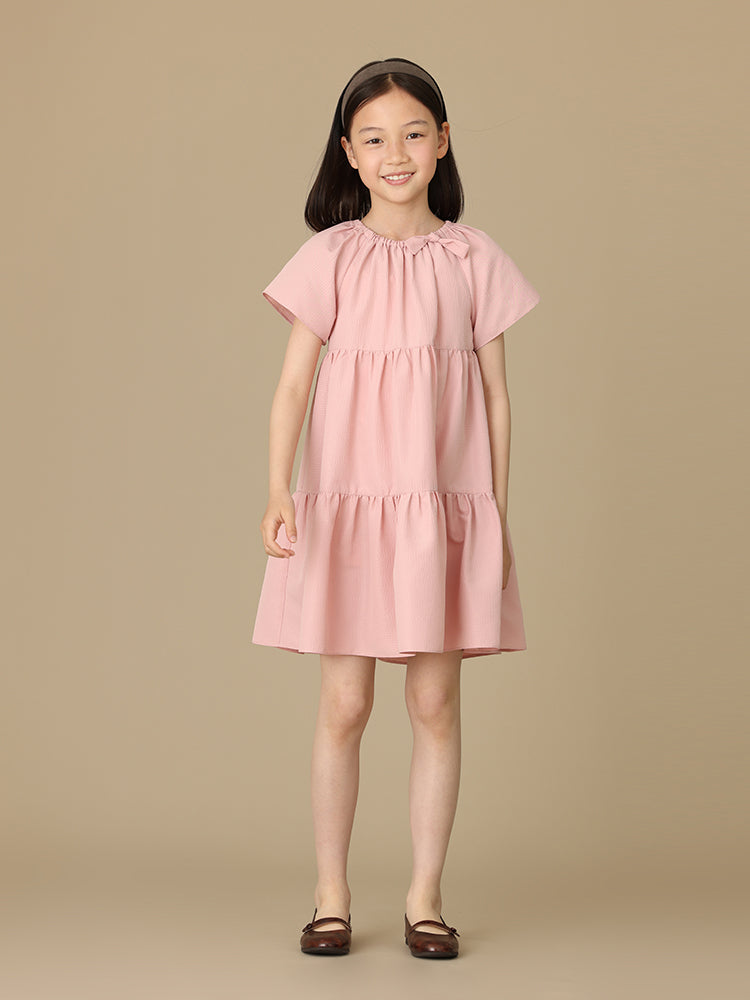 K5049 - Baby pink tiered dress