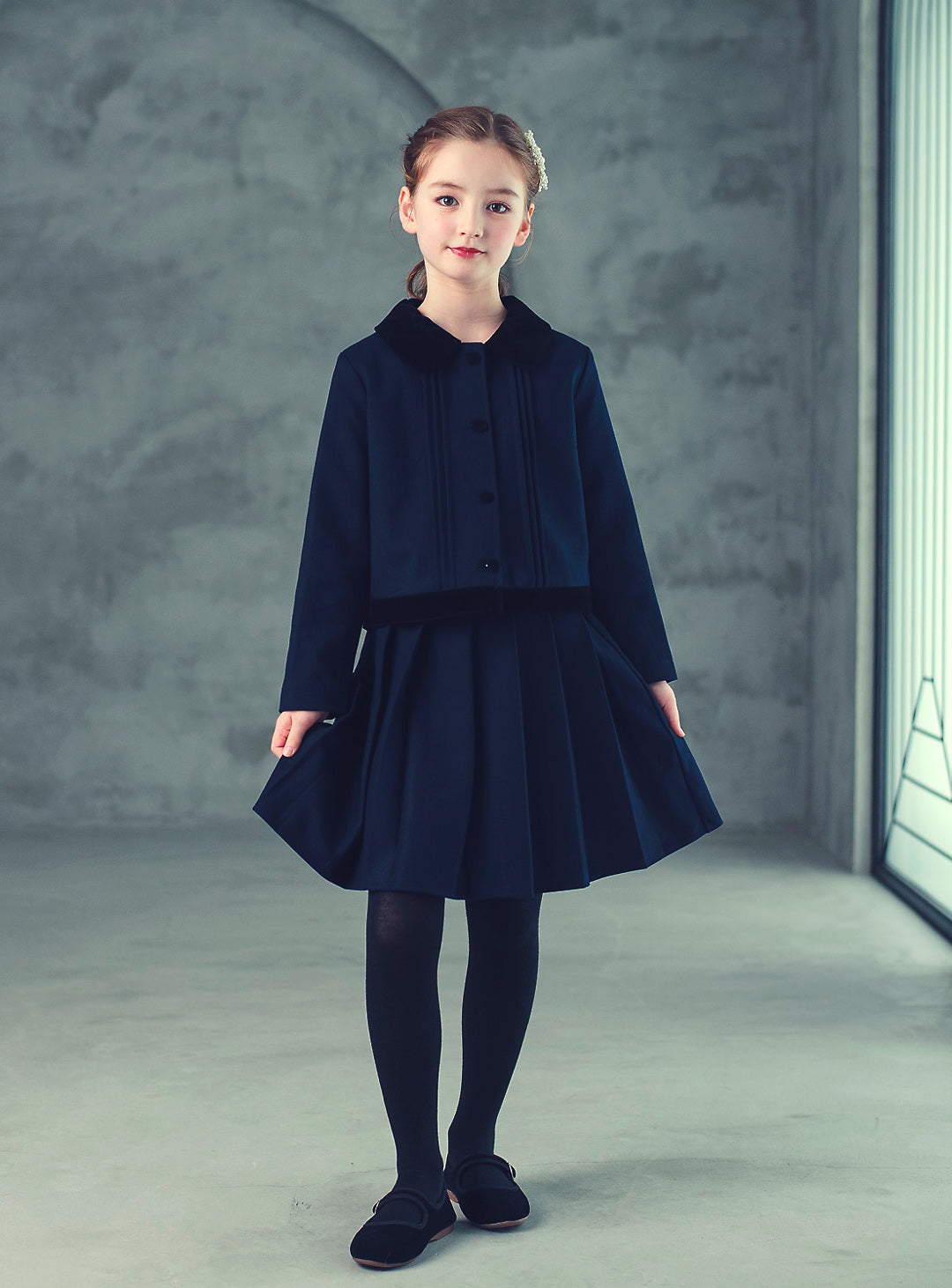 K12064 - Velvet point skirt suit set-up