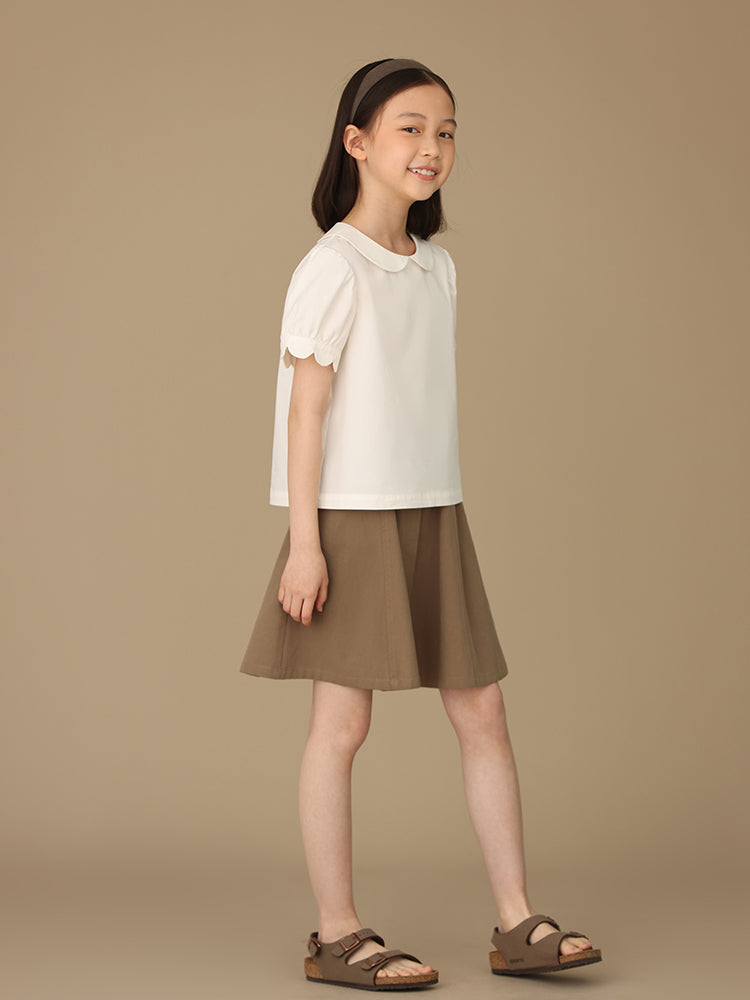 K5030 - Brown A-line skirt with pockets