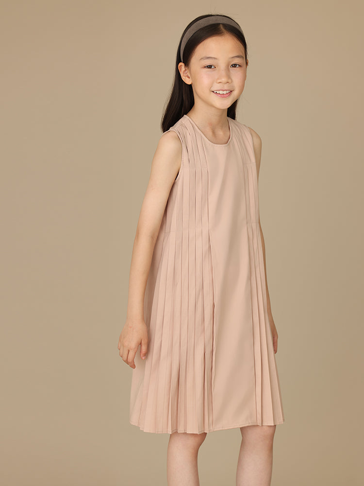 K6047 - Baby pink side pleated dress