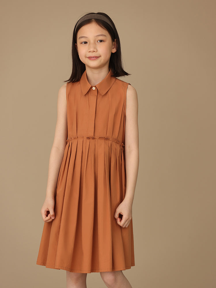 K5032 - Shirred sleeveless shirt dress