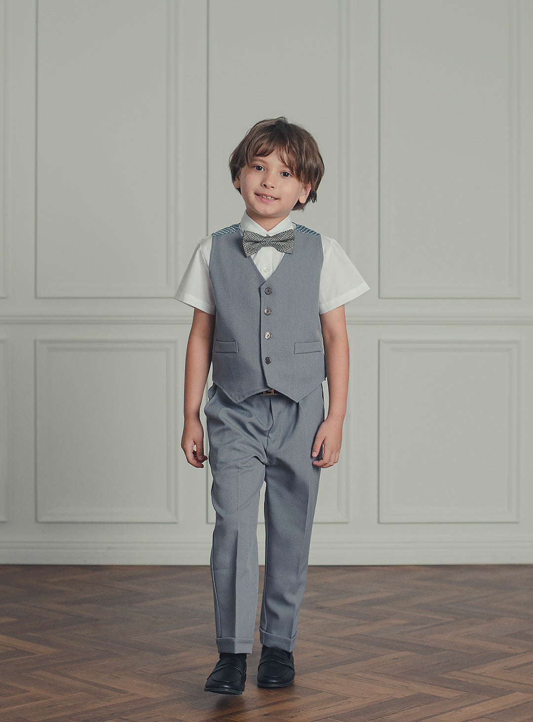 アーサーライトグレーベストスーツセット(ベスト、長ズボン)