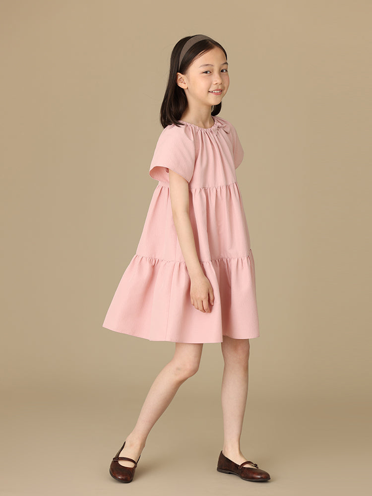 K5049 - Baby pink tiered dress