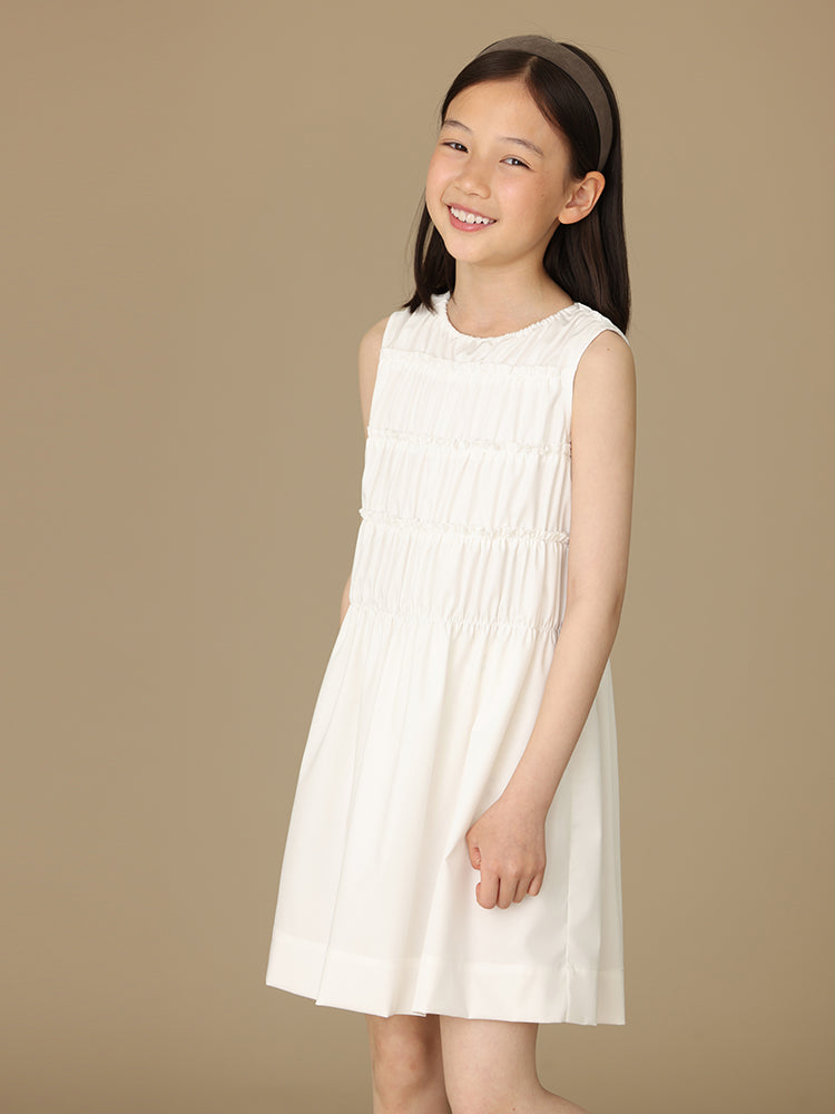 K6039 - Layered shirring sleeveless dress