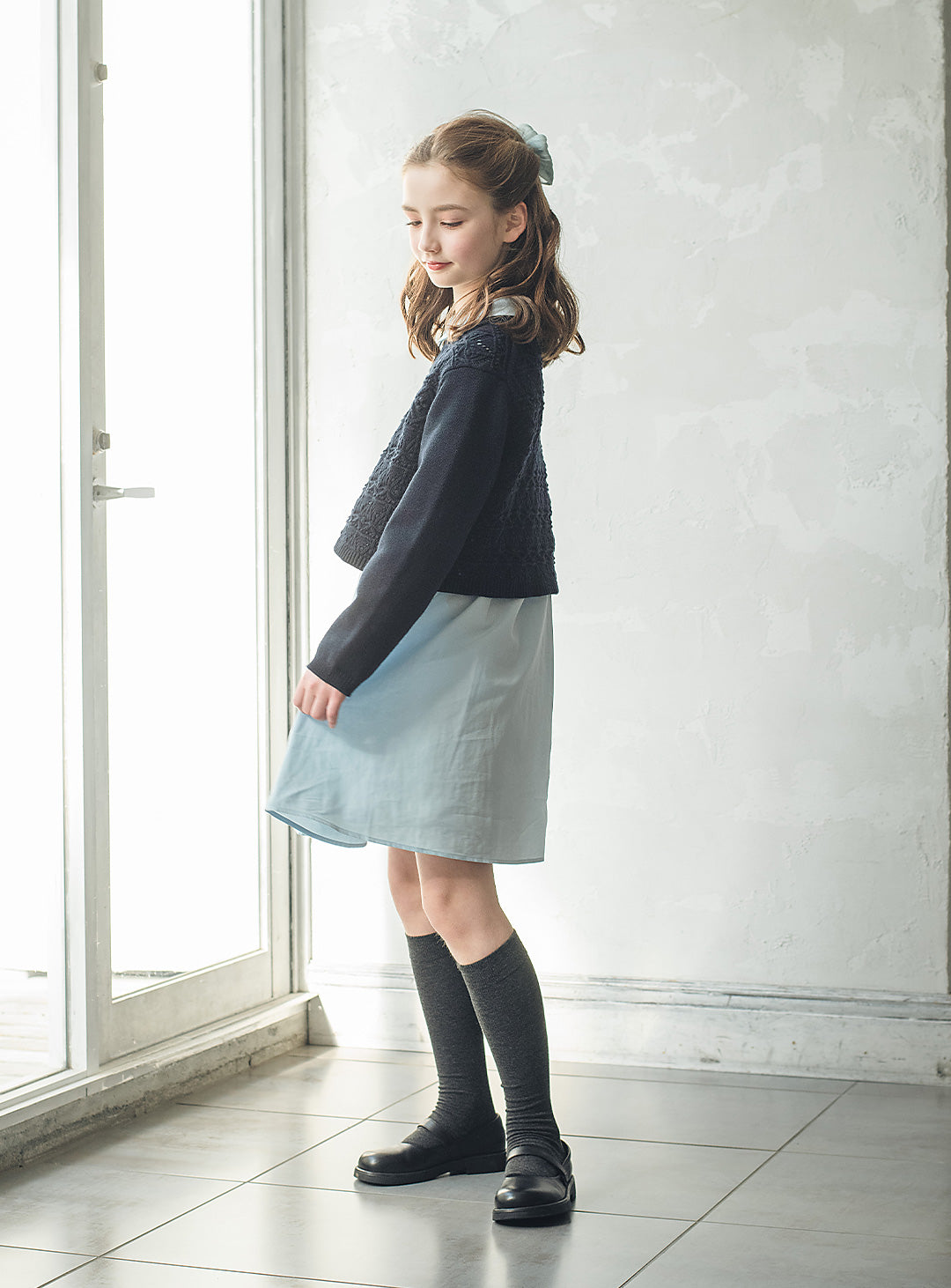 ニット×コットンワンピースセットアップ