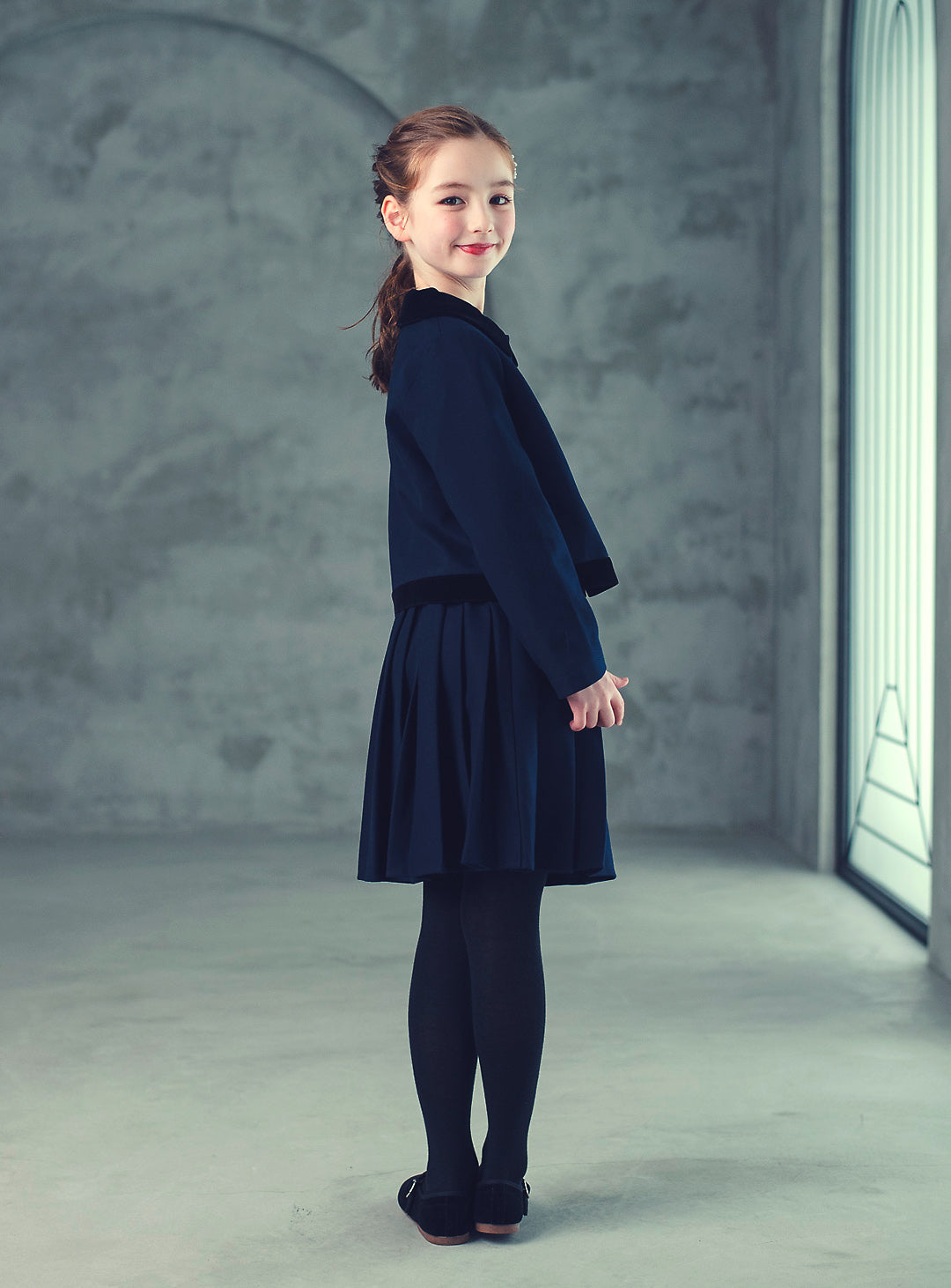 K12064 - Velvet point skirt suit set-up