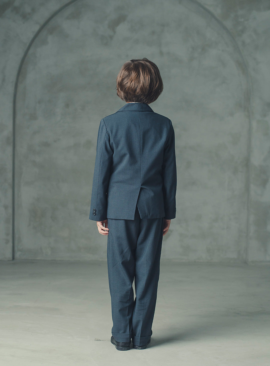 アレックスチャコールウール混スーツセット(ジャケット、長ズボン)