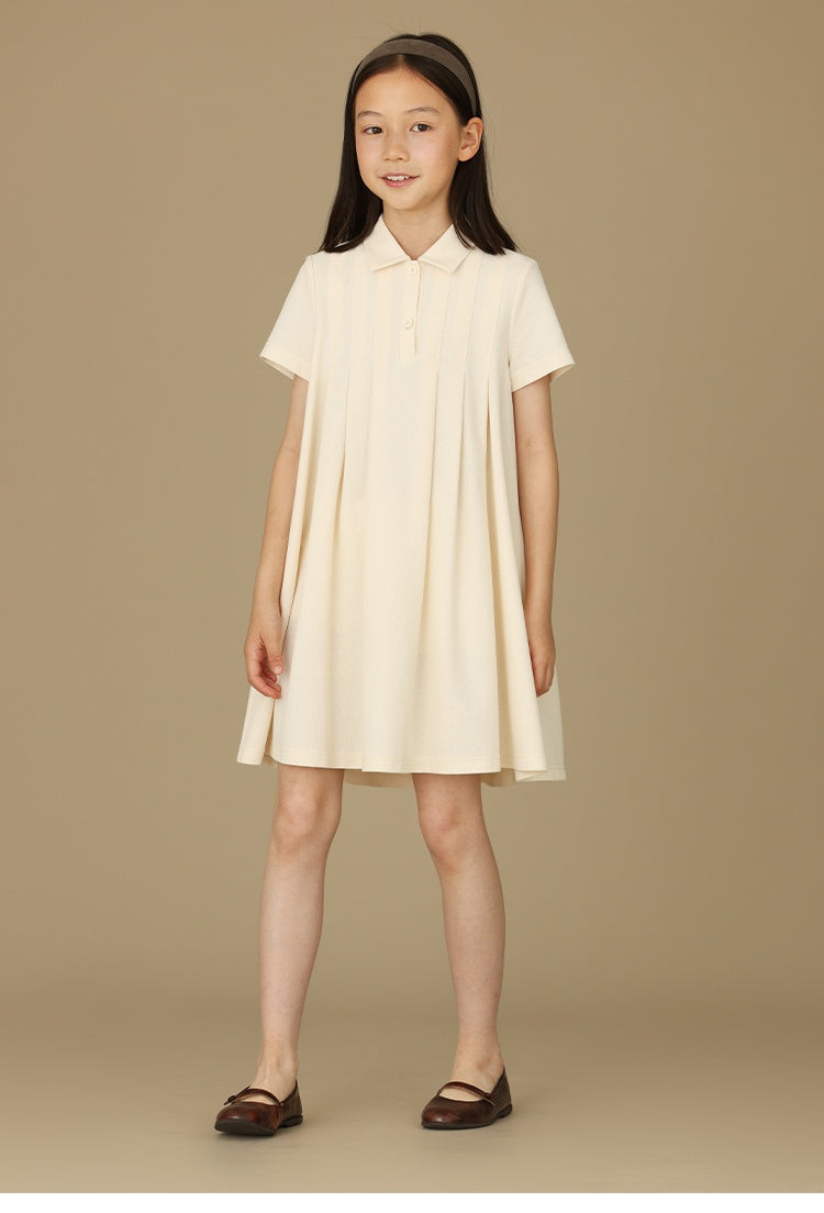 K6019 - Classic turtle neck ivory dress