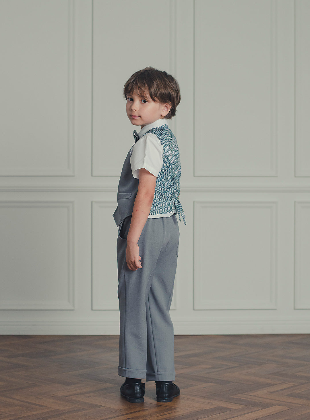 アーサーライトグレーベストスーツセット(ベスト、長ズボン)