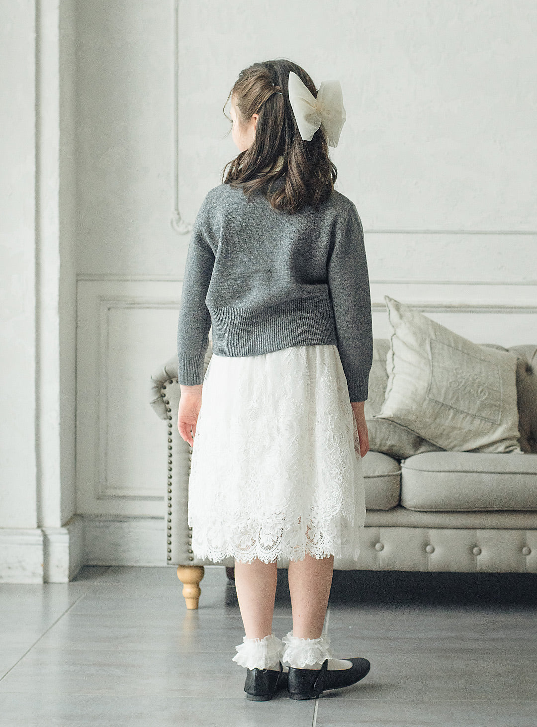 ウールホワイトカラーセーター