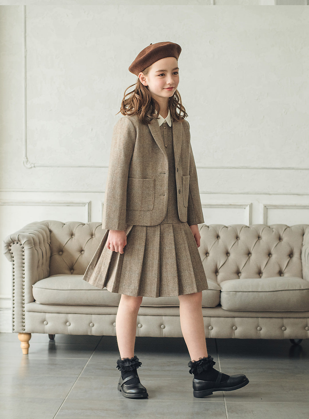 ウール混ヘリンボーンジャケット