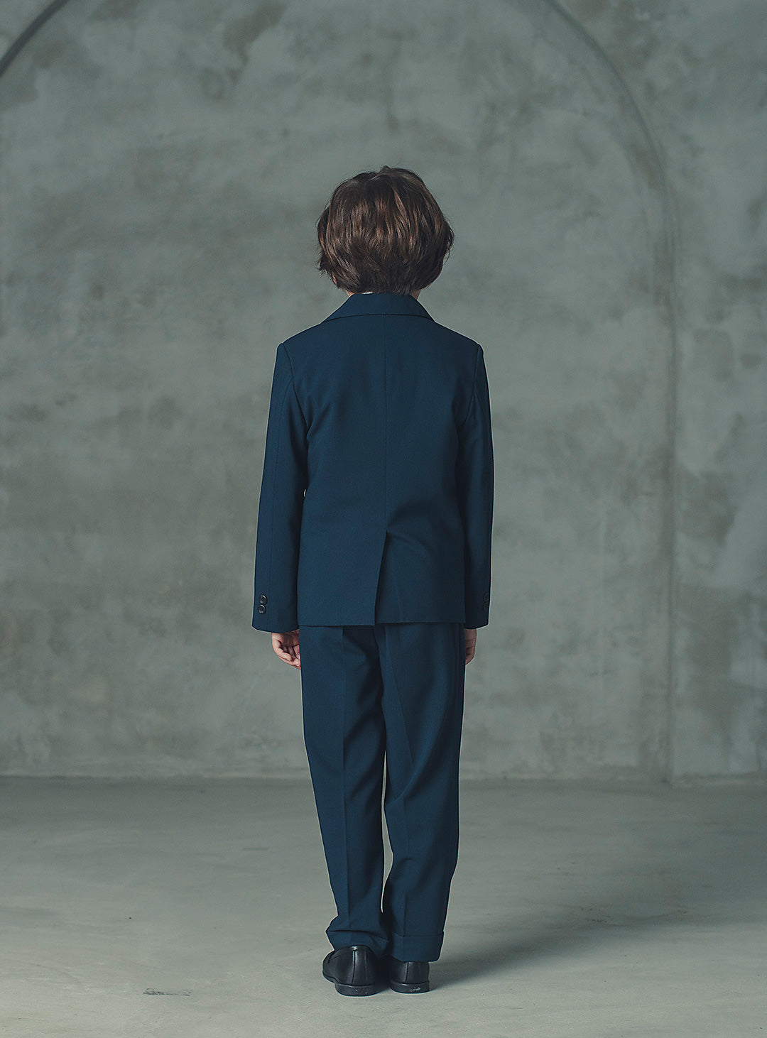 エドワードネイビーウール混スーツセット(ジャケット、長ズボン)