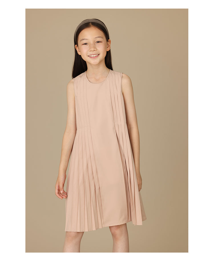 K6047 - Baby pink side pleated dress