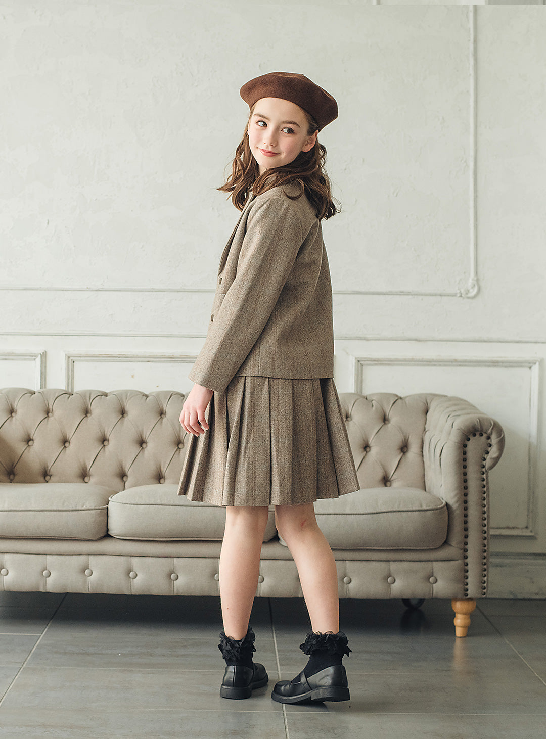 ウール混ヘリンボーンジャケット