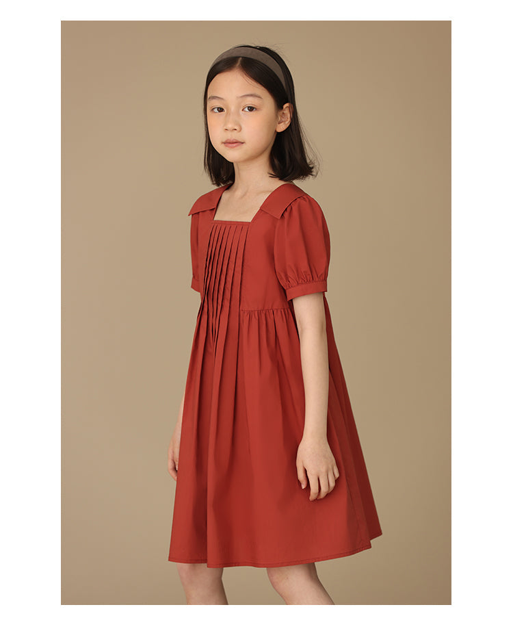 K5024 - Pintucked square neck cotton dress