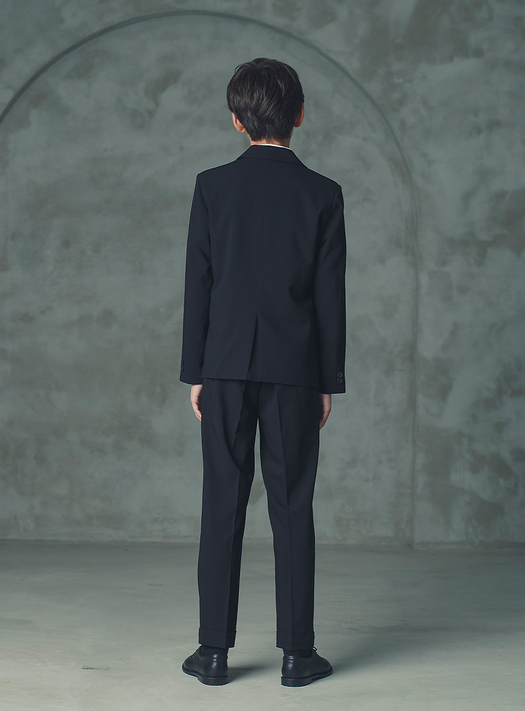 ルカブラックウール混シングルブレストスーツセット(ジャケット、長ズボン)