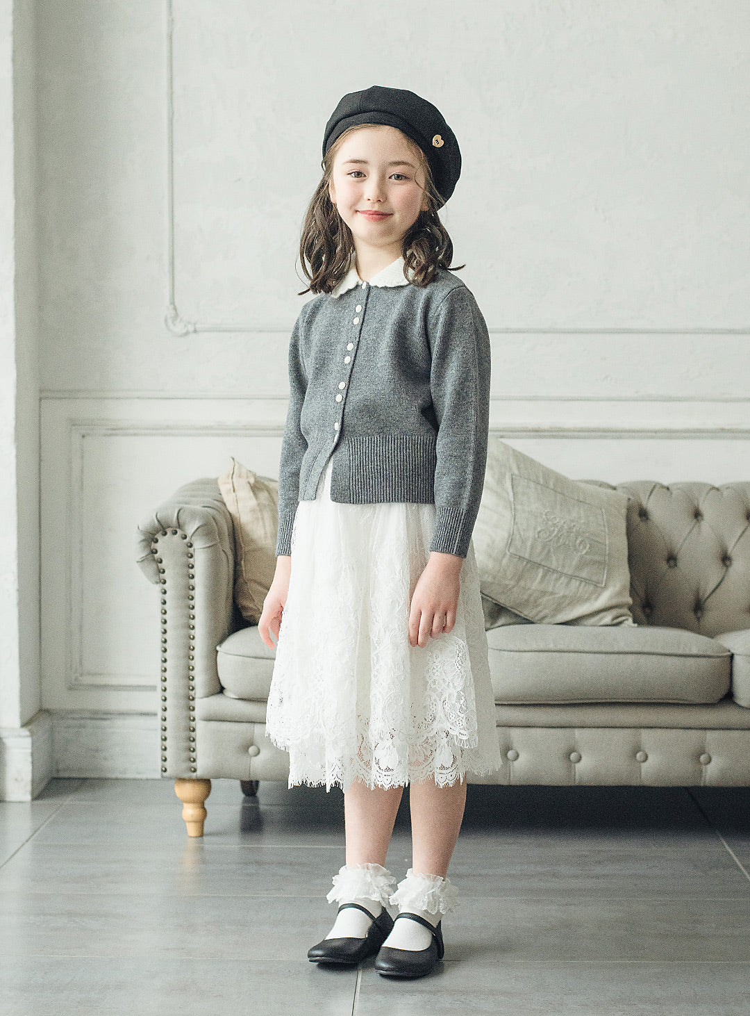 ウールホワイトカラーセーター