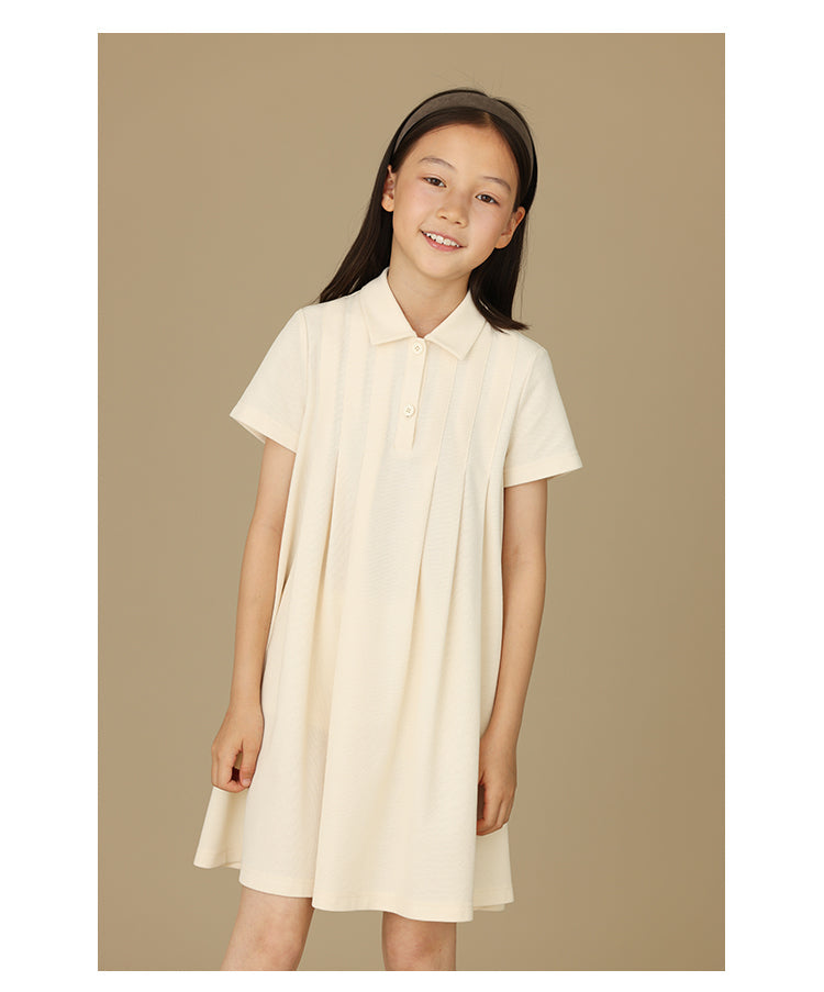 K6019 - Classic turtle neck ivory dress