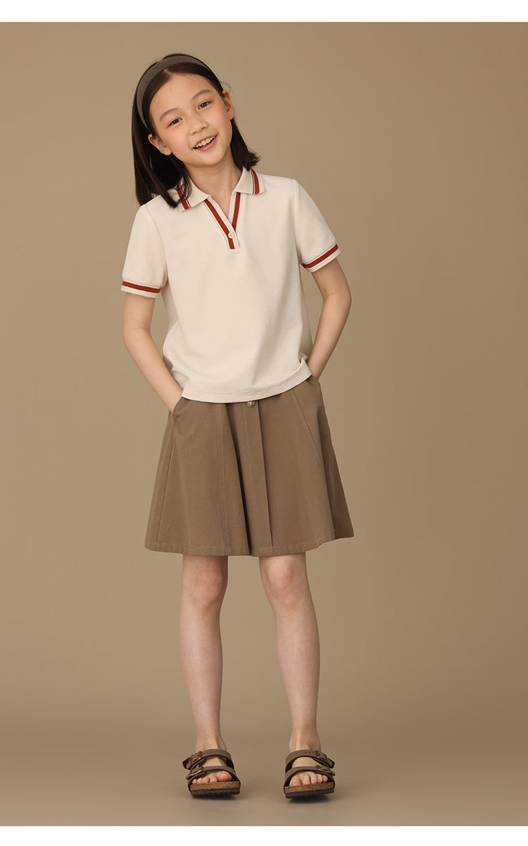 K5030 - Brown A-line skirt with pockets