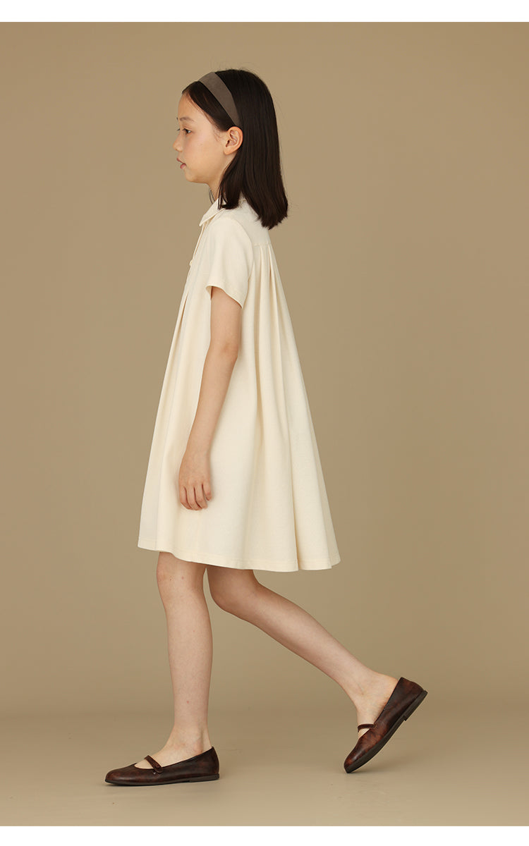 K6019 - Classic turtle neck ivory dress