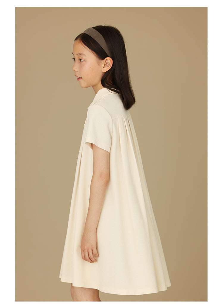 K6019 - Classic turtle neck ivory dress