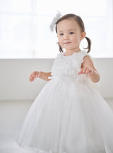 子供ドレス発表会・結婚式・おしゃれなDRESCCOのD-SU-33-3ベビー・ホワイトローズモチーフドレスの画像9