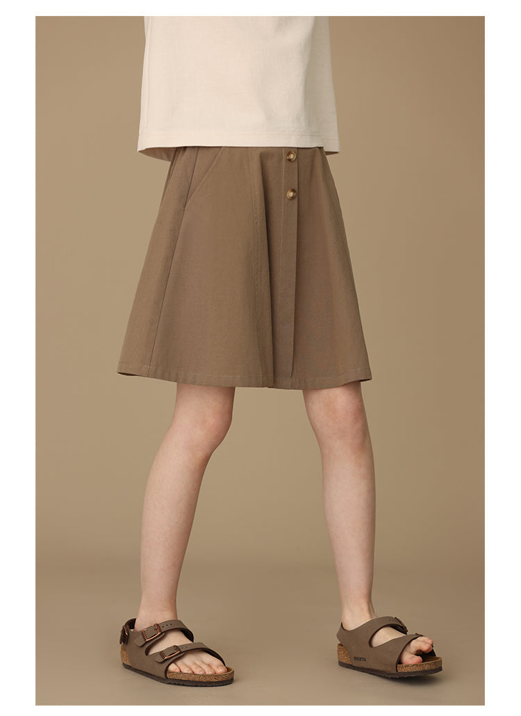 K5030 - Brown A-line skirt with pockets