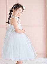 子供ドレス発表会・結婚式・おしゃれなDRESCCOのホワイトシフォンフラワーホルターネックドレスの画像9