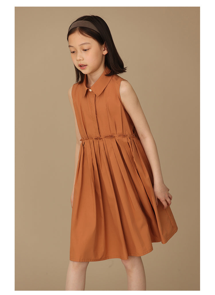 K5032 - Shirred sleeveless shirt dress