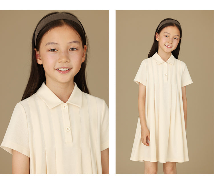 K6019 - Classic turtle neck ivory dress