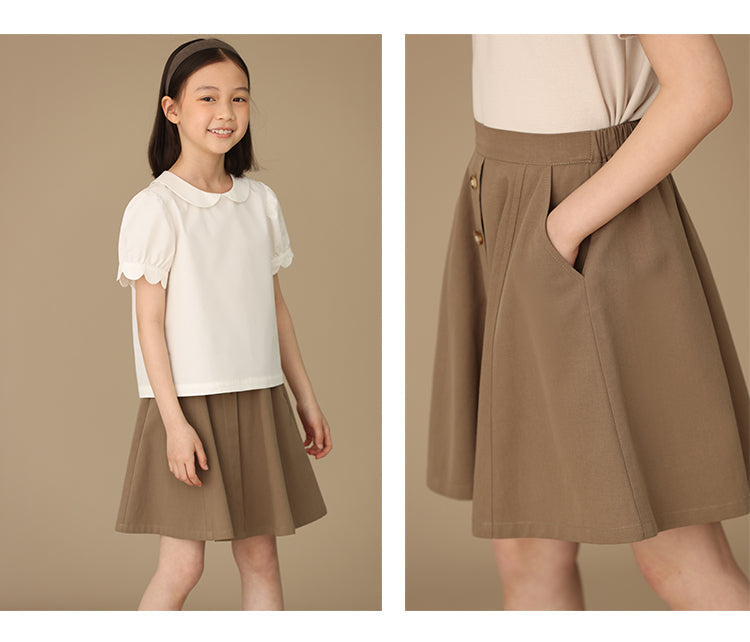 K5030 - Brown A-line skirt with pockets