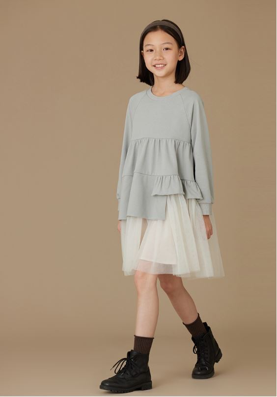 K114 - Dull pale green raglan sleeveless dress