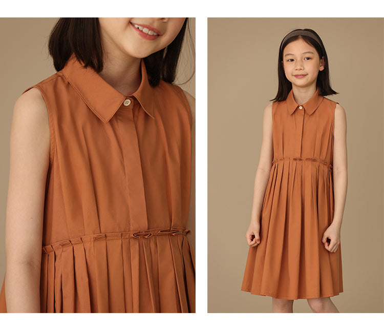 K5032 - Shirred sleeveless shirt dress