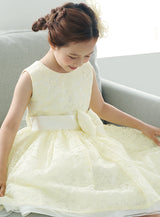 子供ドレス発表会・結婚式・おしゃれなDRESCCOのD-SU-141-エンブロイダリーフラワーイエロードレスの画像9