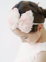 子供ドレス発表会・結婚式・おしゃれなDRESCCOのD-SU-226-アイボリーピンクシフォンローズドレスの画像10