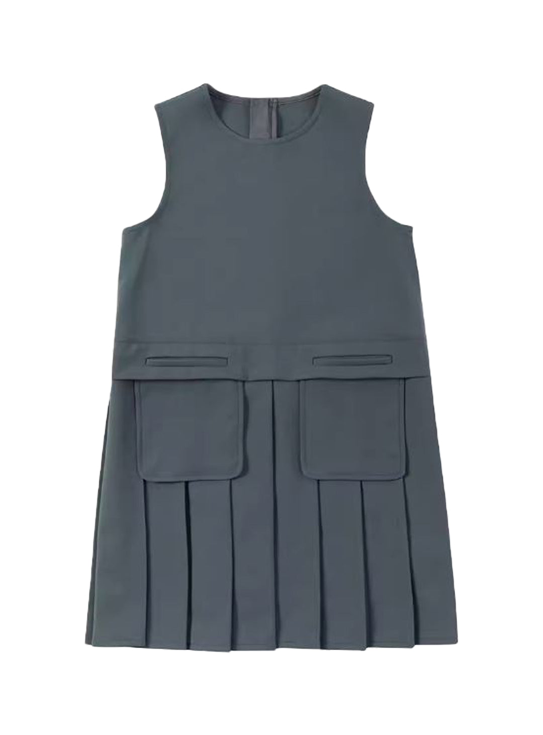 K30802 - Modern city pleated pocket dress