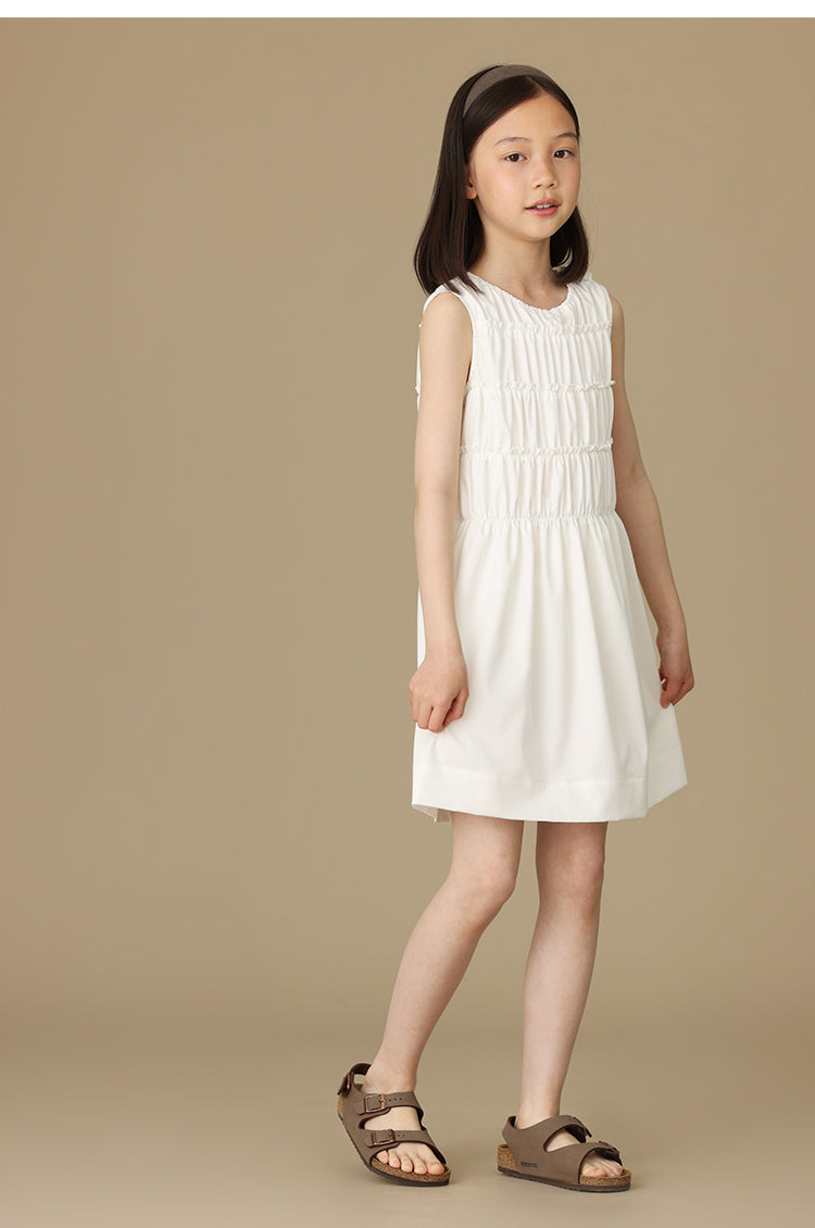 K6039 - Layered shirring sleeveless dress