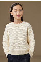 K10053 - ヘリンボーン編みアイボリーセーター