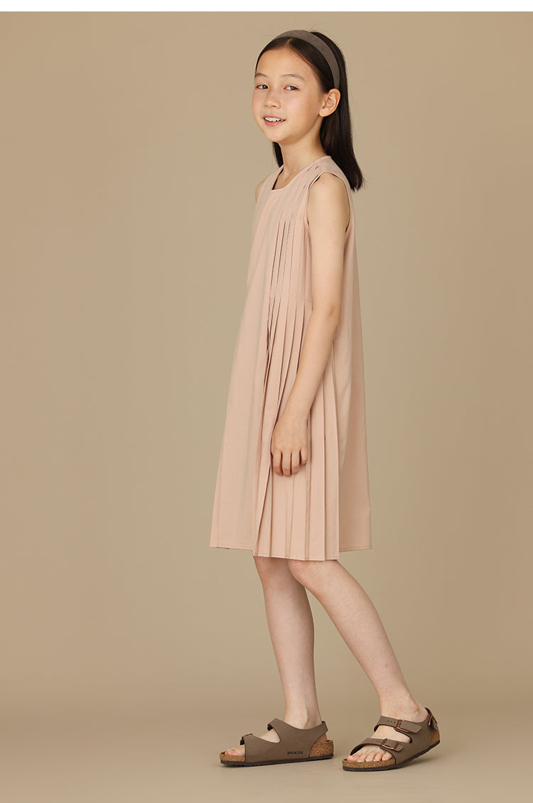 K6047 - Baby pink side pleated dress