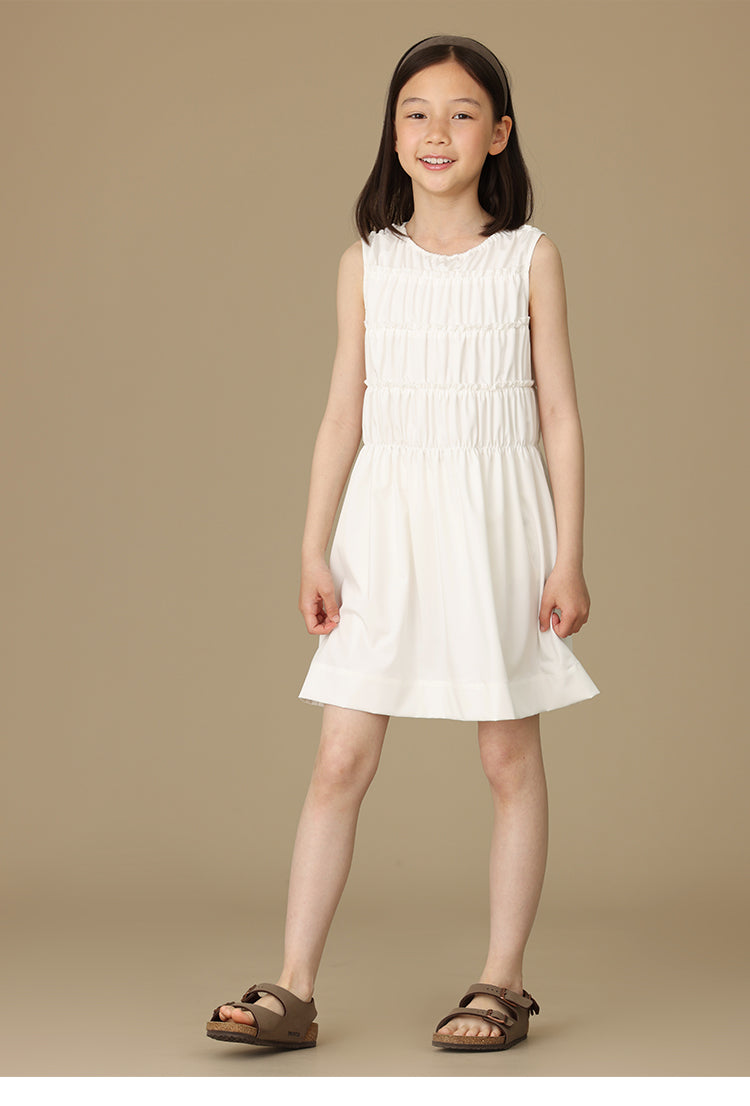 K6039 - Layered shirring sleeveless dress