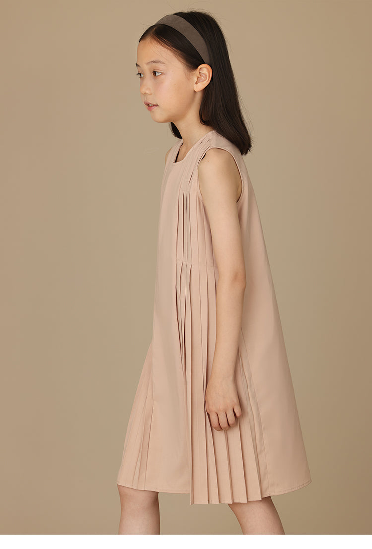 K6047 - Baby pink side pleated dress