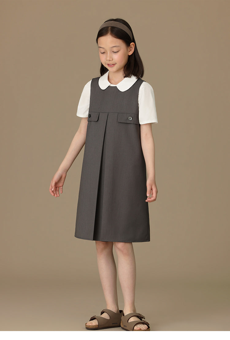 K5071 - Sleeveless dress with crinkle free buttons