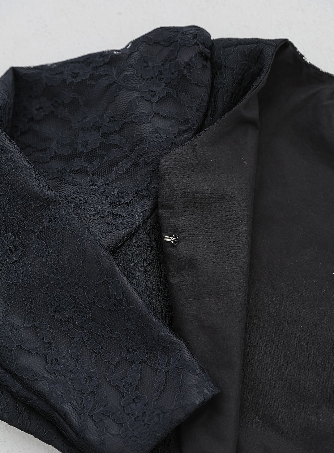 Embroidered Lace Cardigan (Black)