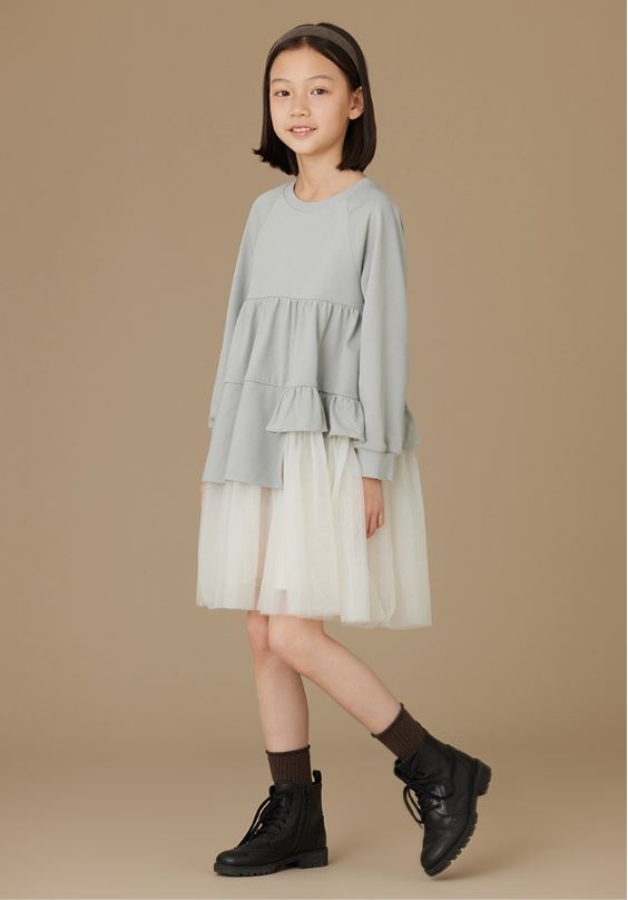 K114 - Dull pale green raglan sleeveless dress