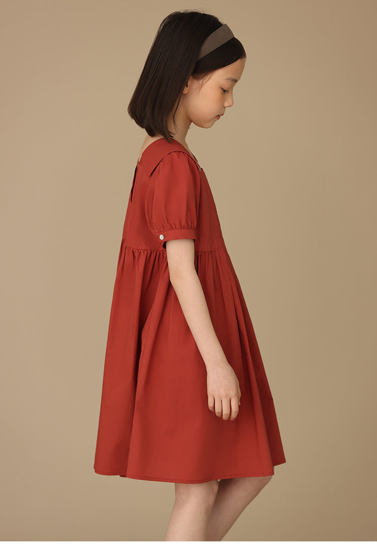 K5024 - Pintucked square neck cotton dress