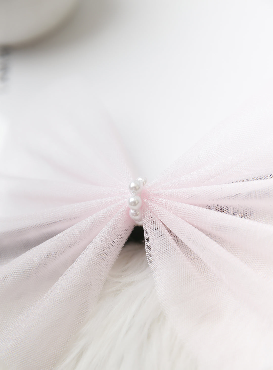 Tulle bick ribbon hairpin (pink)