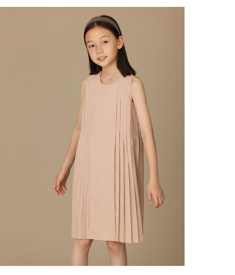 K6047 - Baby pink side pleated dress