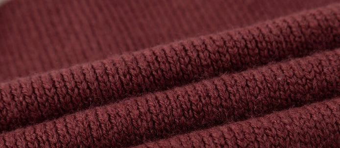 K11026 - 酒红色羊毛混纺针织开衫
