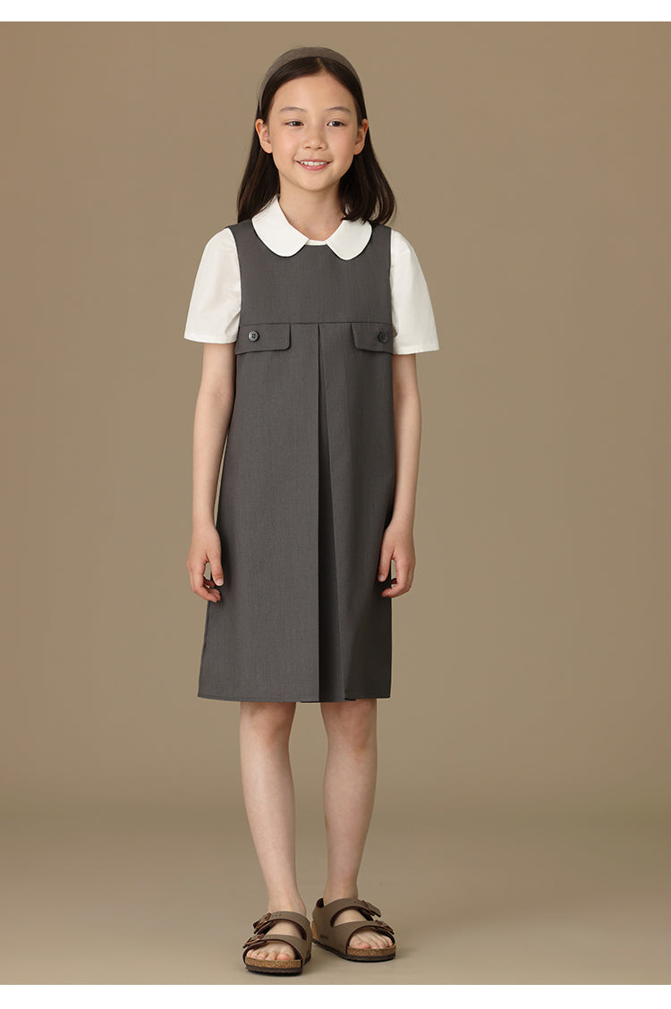 K5071 - Sleeveless dress with crinkle free buttons